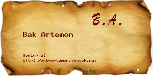 Bak Artemon névjegykártya
